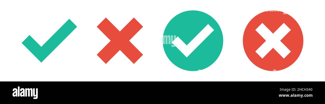 Check mark icon set simple design Stock Vector