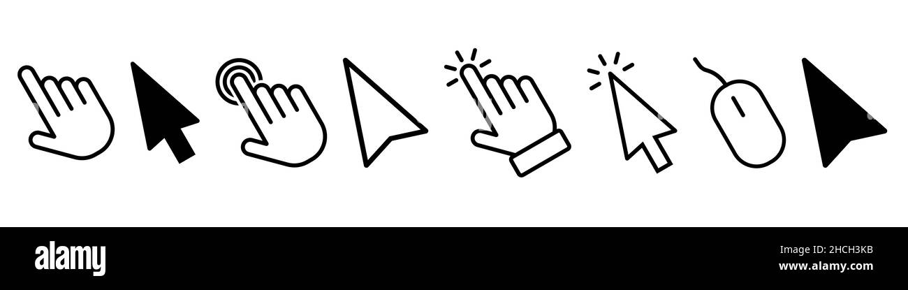 Cursor icon symbol set simple design Stock Vector
