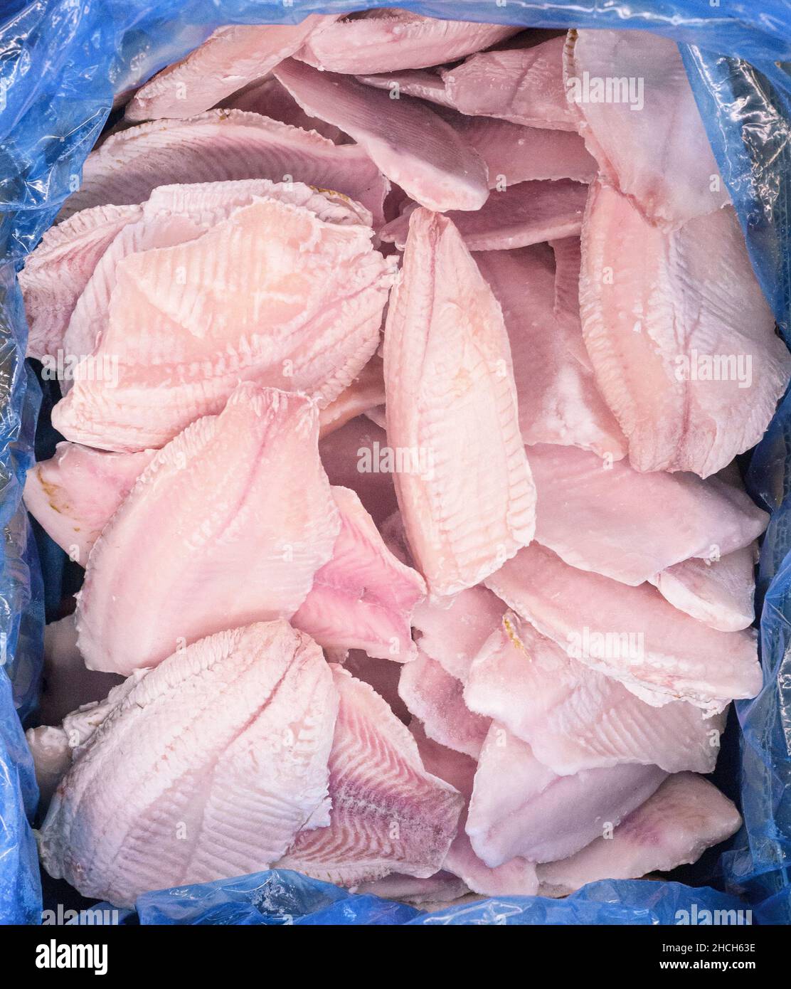 frozen fish fillet in transport package Stock Photo Alamy