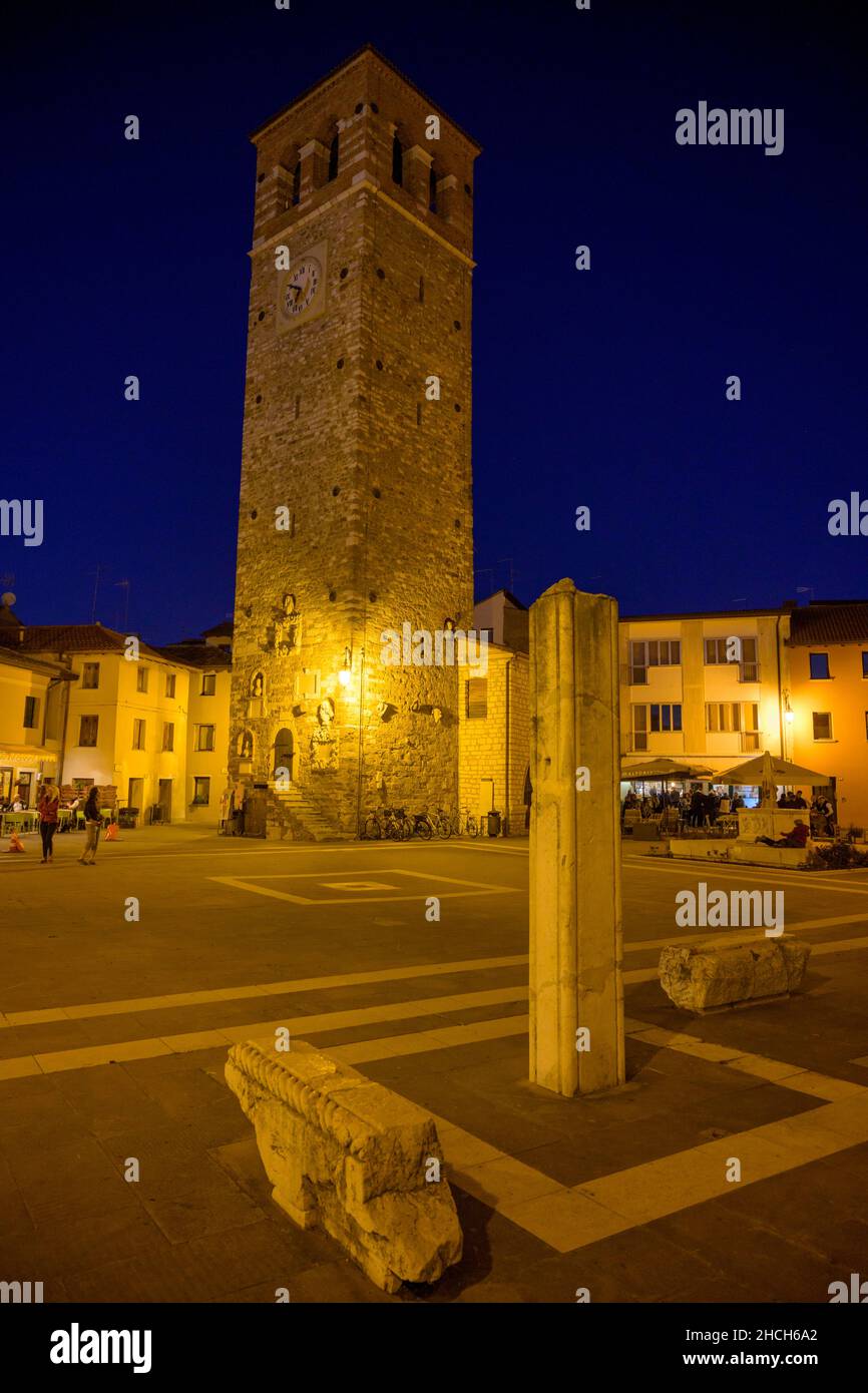 Evening shot from Torre Millenaria, Marano Lagunare, province of Udine, Italy Stock Photo