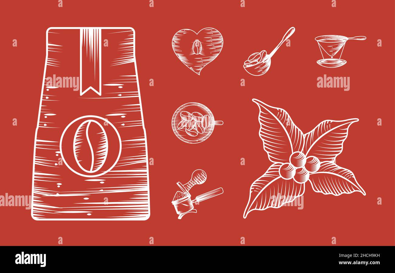 set coffee sketch design Stock Vector Image & Art Alamy