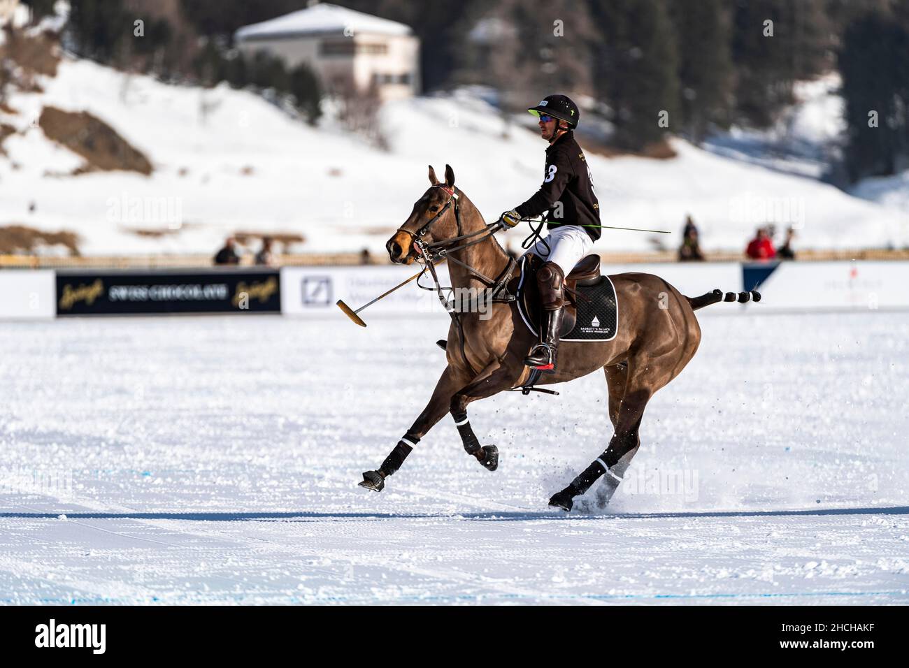 Nic Roldan of Team Badrutt's Palace Hotel, 36th Snow Polo World Cup St ...