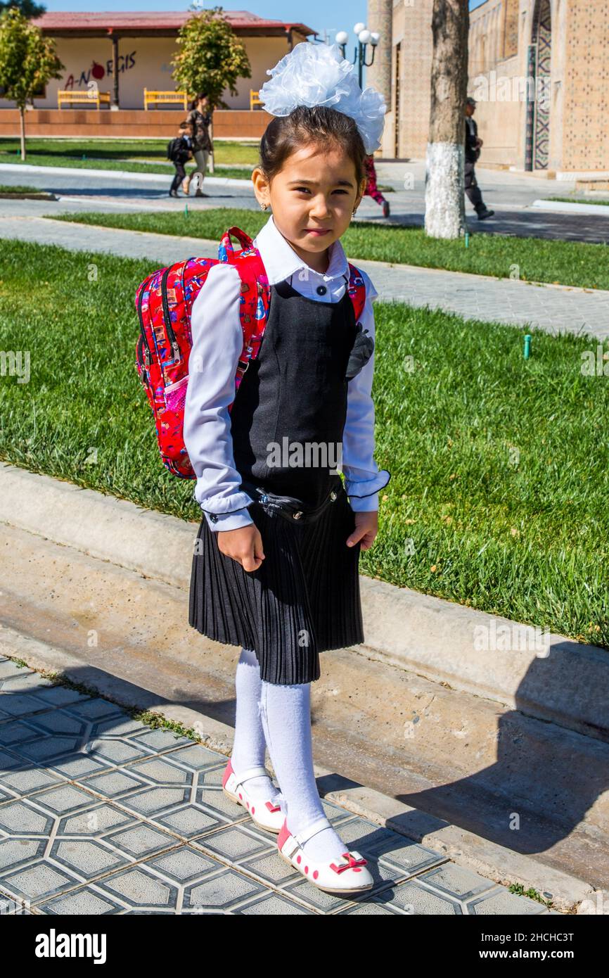 Schoolgirl, Uzbekistan, Uzbekistan Stock Photo