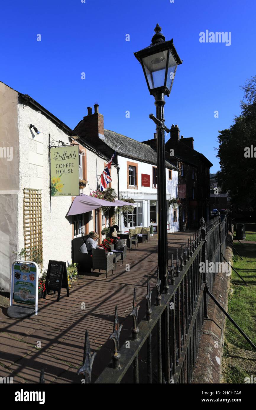 Architecture and shops in St Andrews centre, St Andrews church, Penrith