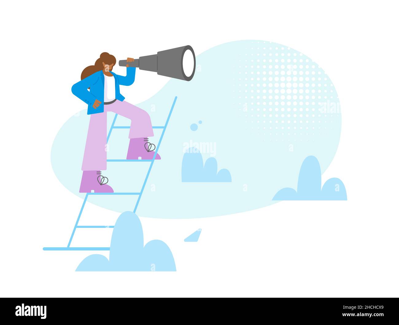 Discover opportunities vector concept. A successful businessman Stock Vector