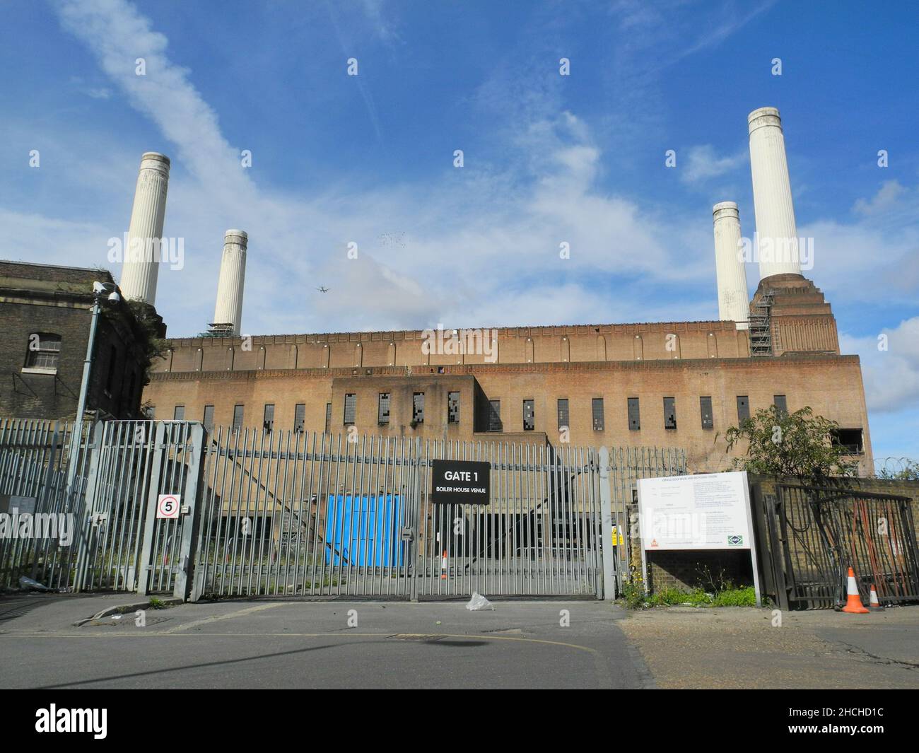 The original iconic chimneys of the old Battersea Power Station prior