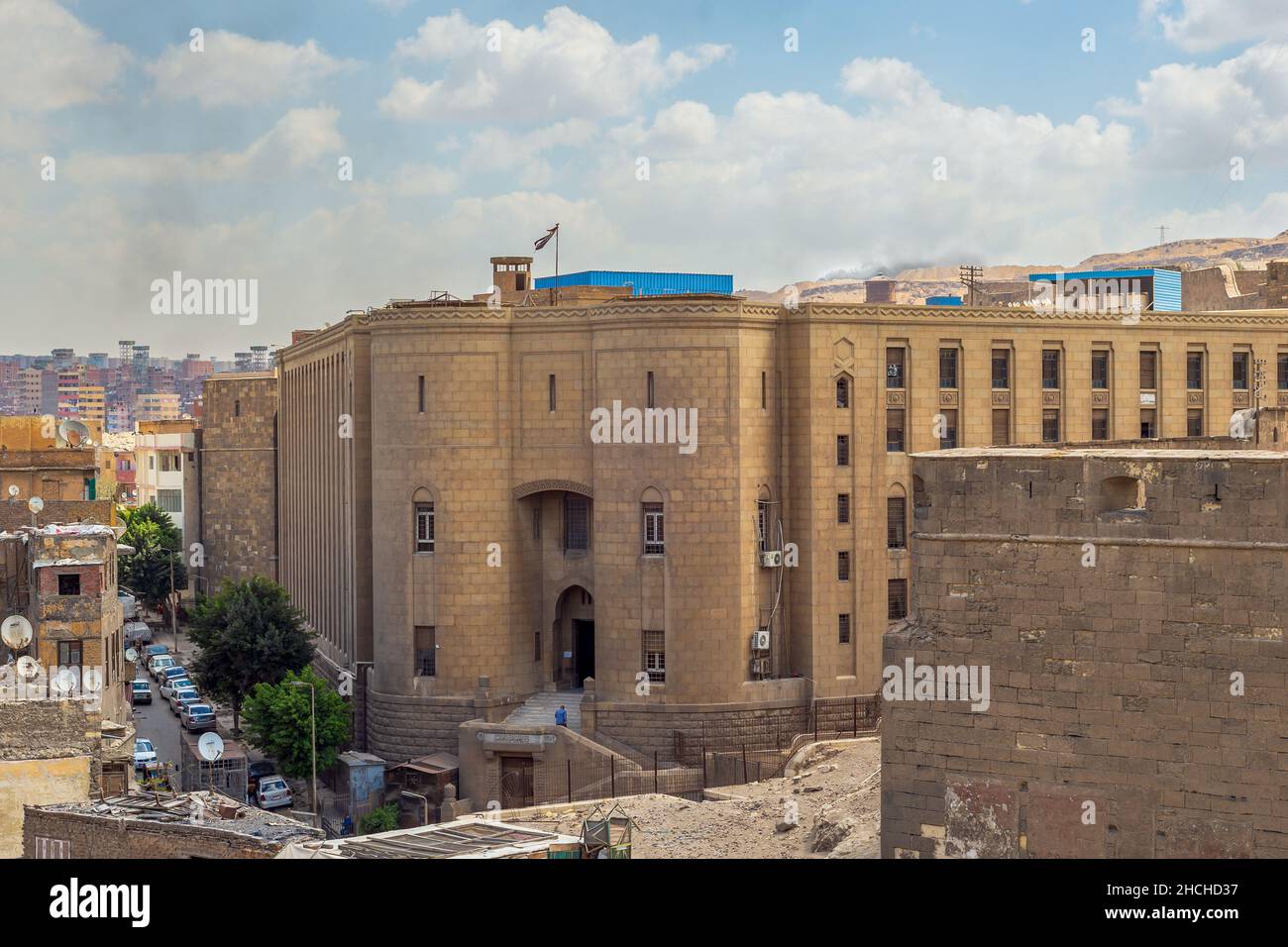 Cairo, Egypt - March 25 2021: The National Archives of Egypt, aka The Egyptian House of Documentation, or Dar El Mahfouzat, located in the Citadel of Cairo, built in 1828 Stock Photo