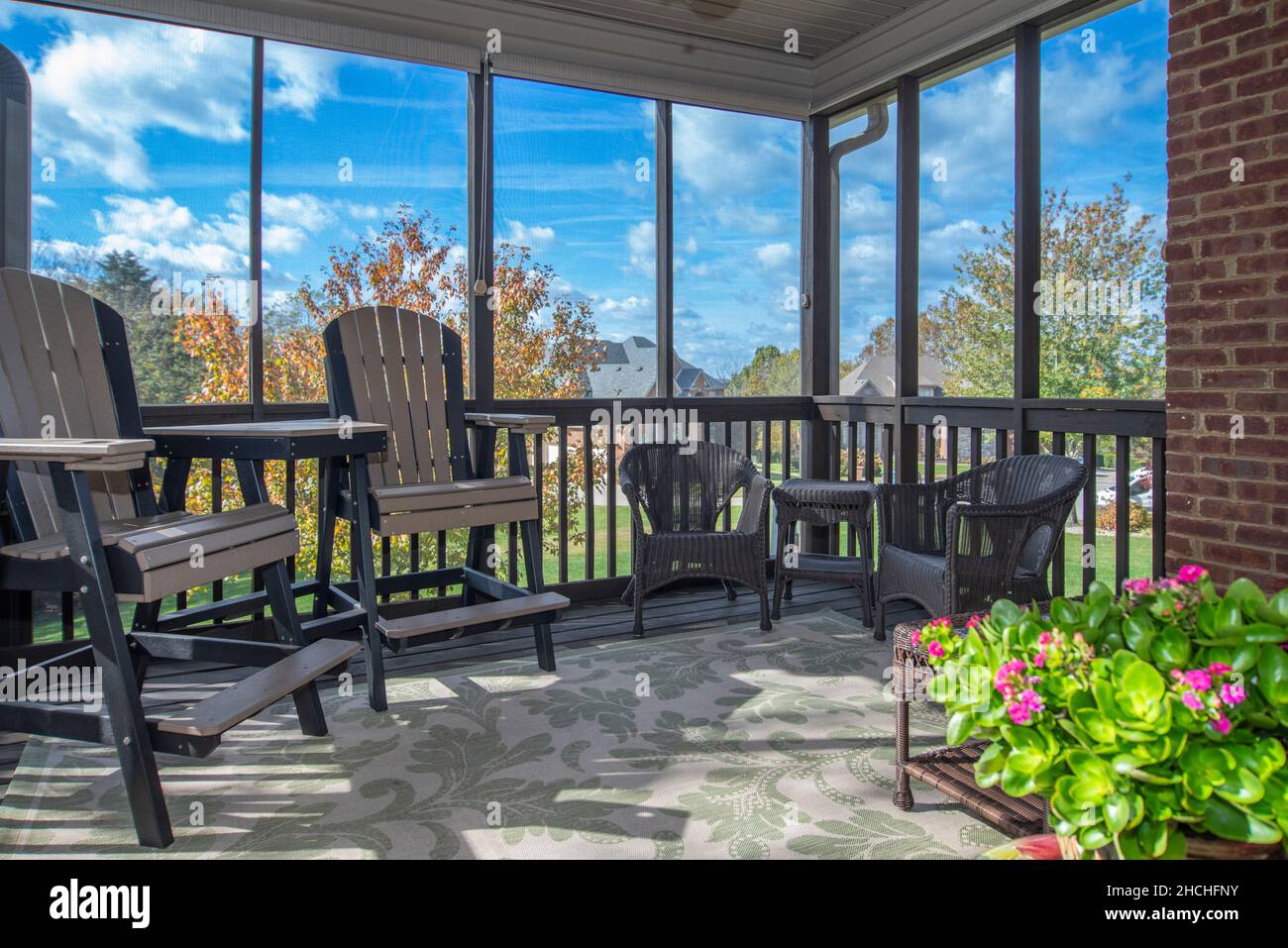 Sun Room in modern middle class house in Midwest America Stock Photo