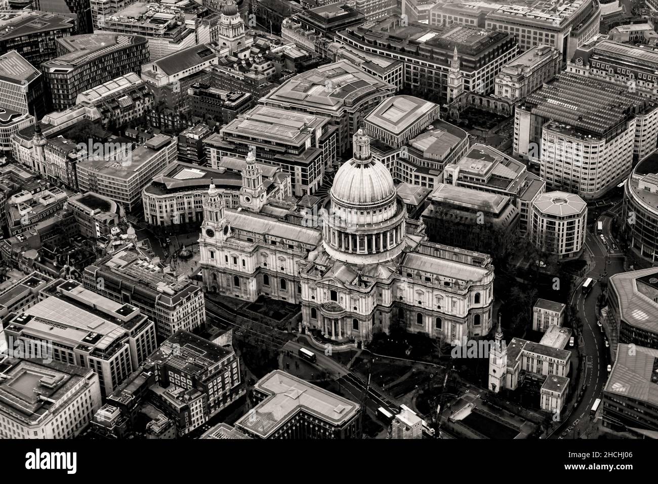 St. Paul's Cathedral from a Helicopter Stock Photo