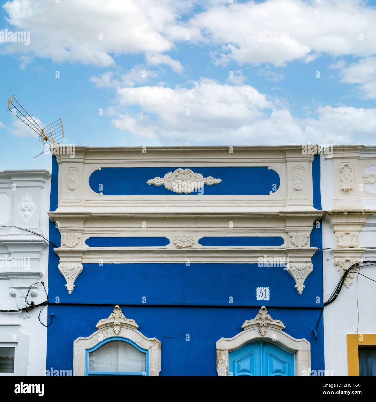 Typical architecture of Algarve vintage style buildings, located in