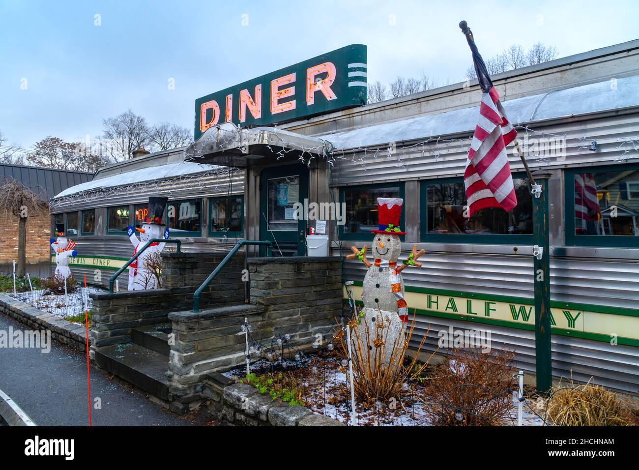 Red Hook, NY USA Dec. 28, 2021 Three quarter view of the "Historic