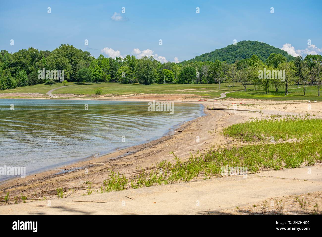 Beach area on Cave Run Lake in The Twin Knobs Recreation Area in Kentucky Stock Photo