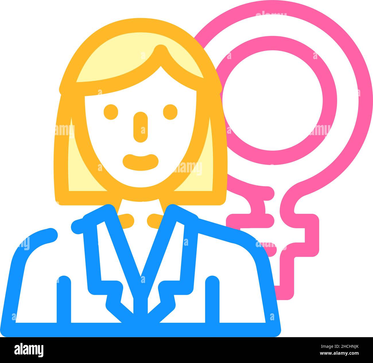 gynecologist doctor color icon vector illustration Stock Vector Image ...