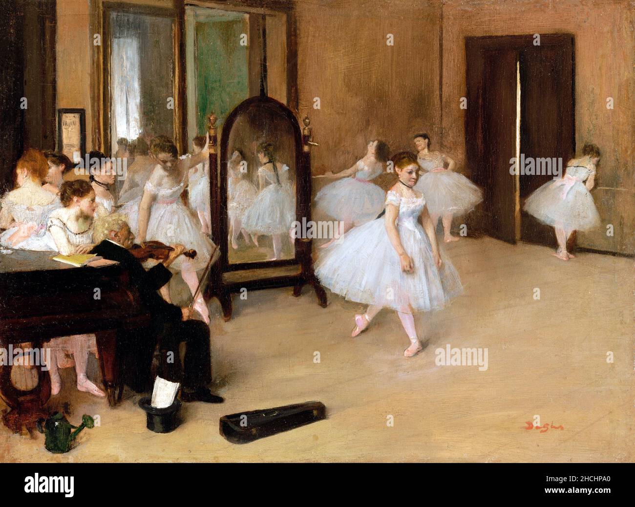 The Dancing Class (ca. 1870) painting in high resolution by Edgar Degas. Stock Photo