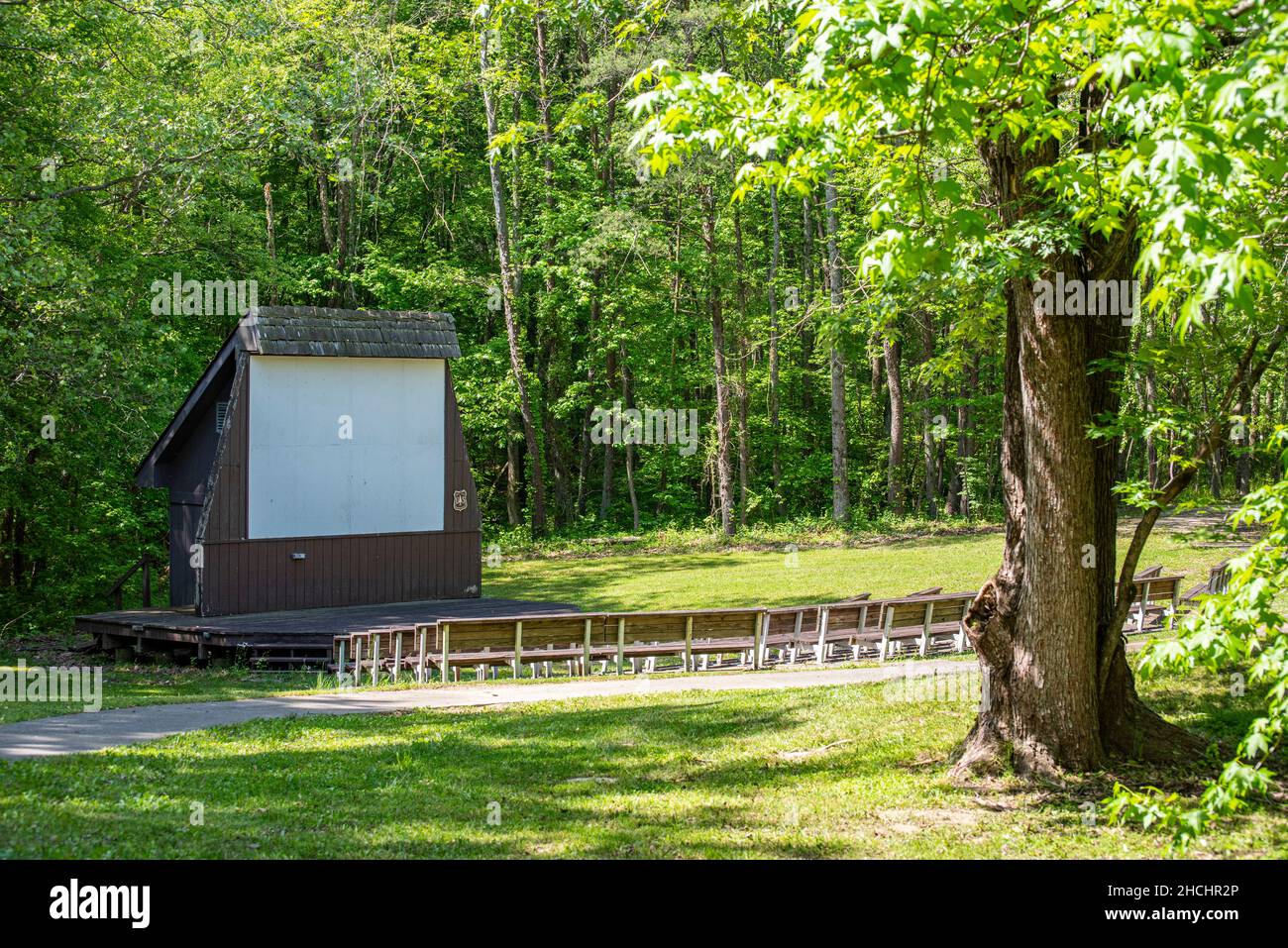 Outside theater for groups at Twin Knobs Recreation Area, Kentucky Stock Photo