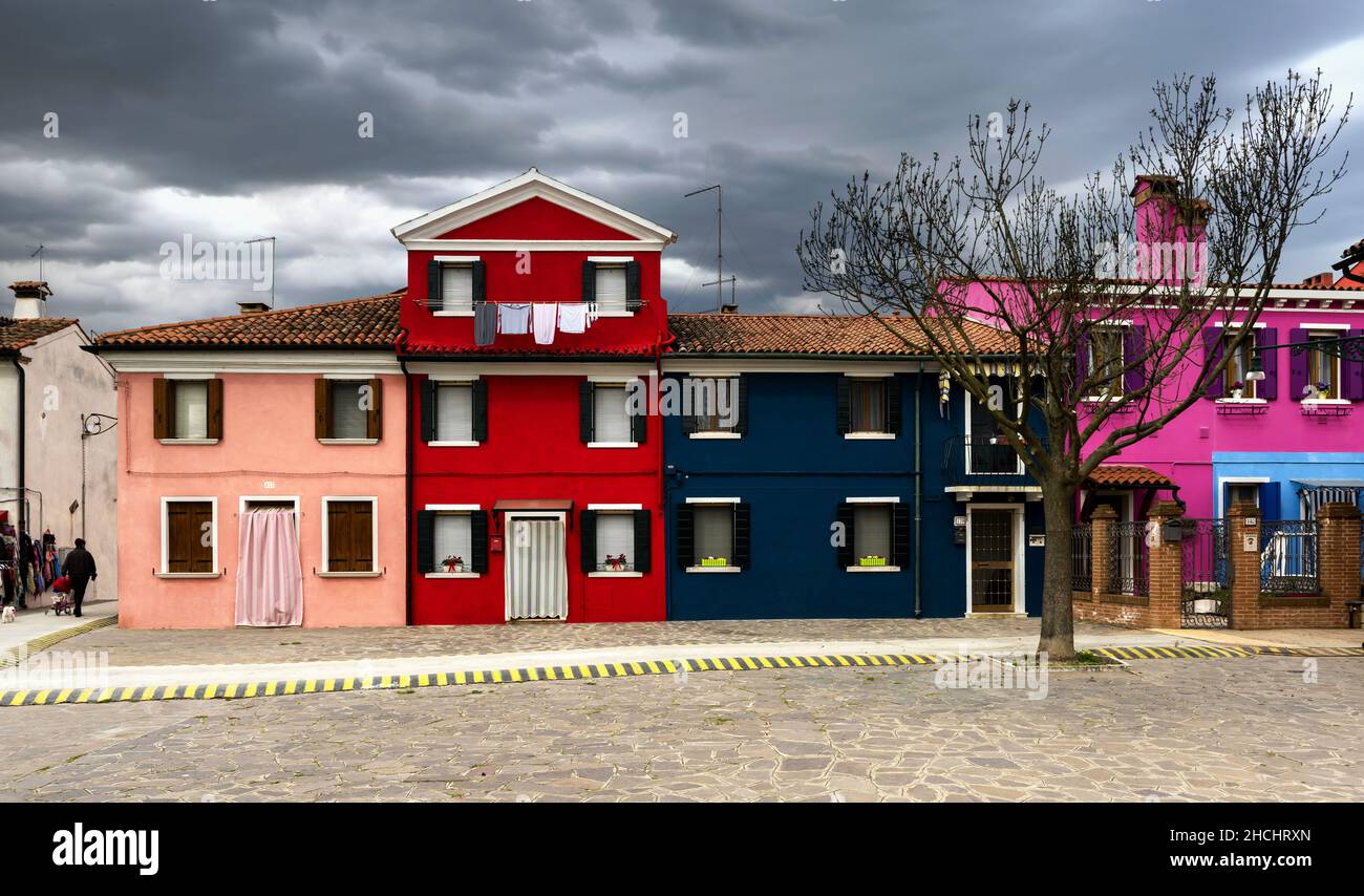 Colorful houses in Burano, Italy Stock Photo - Alamy
