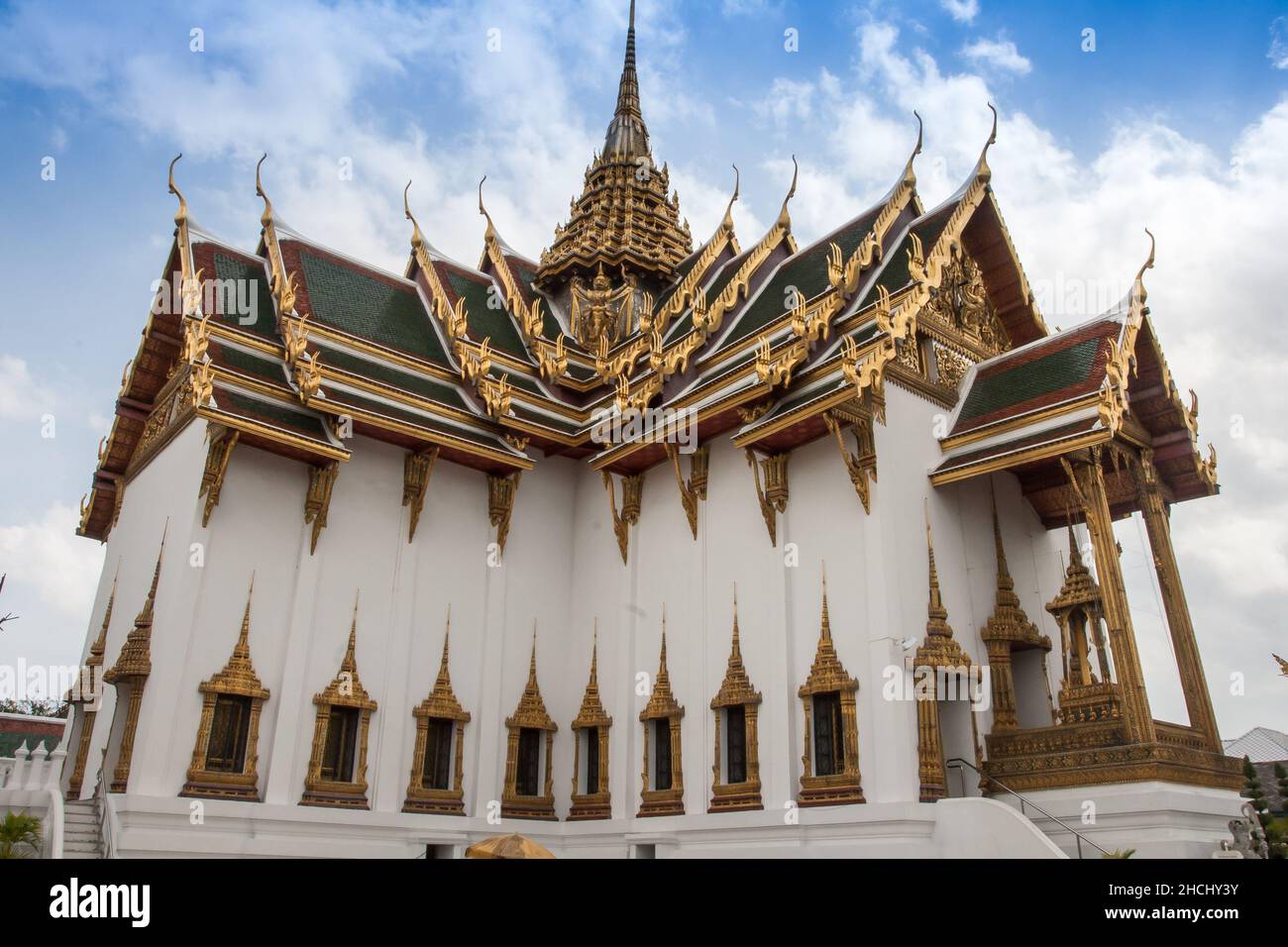 Dusit Maha Prasat Hall - a residence & audience hall was primarily used by Kings, Queens Royal Members an Historical Landmark at Grand Palace, Bangkok Stock Photo