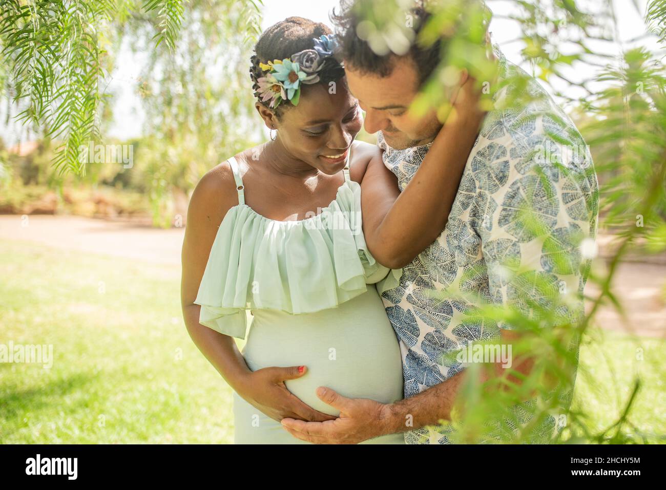 African american pregnant couple belly hi-res stock photography and ...