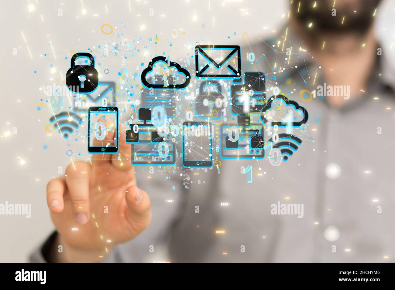 data cloud digital 3d computer Stock Photo