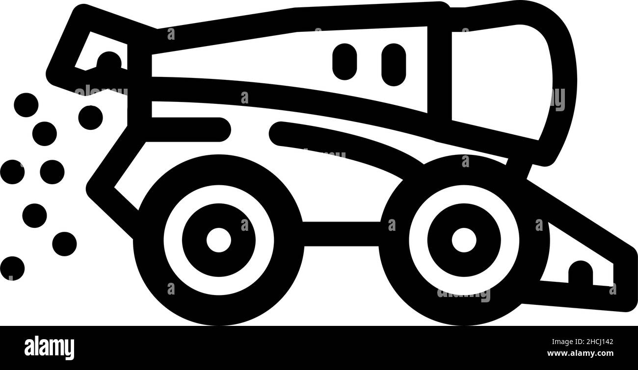 combine harvester line icon vector illustration Stock Vector Image ...