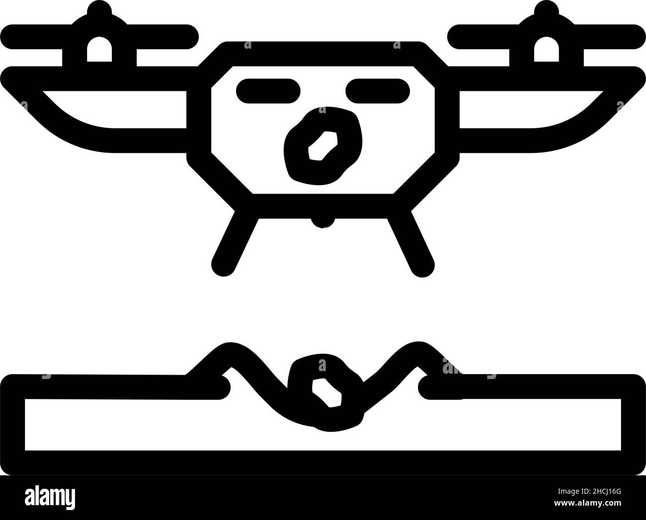 drone agriculture planting line icon vector illustration Stock Vector ...