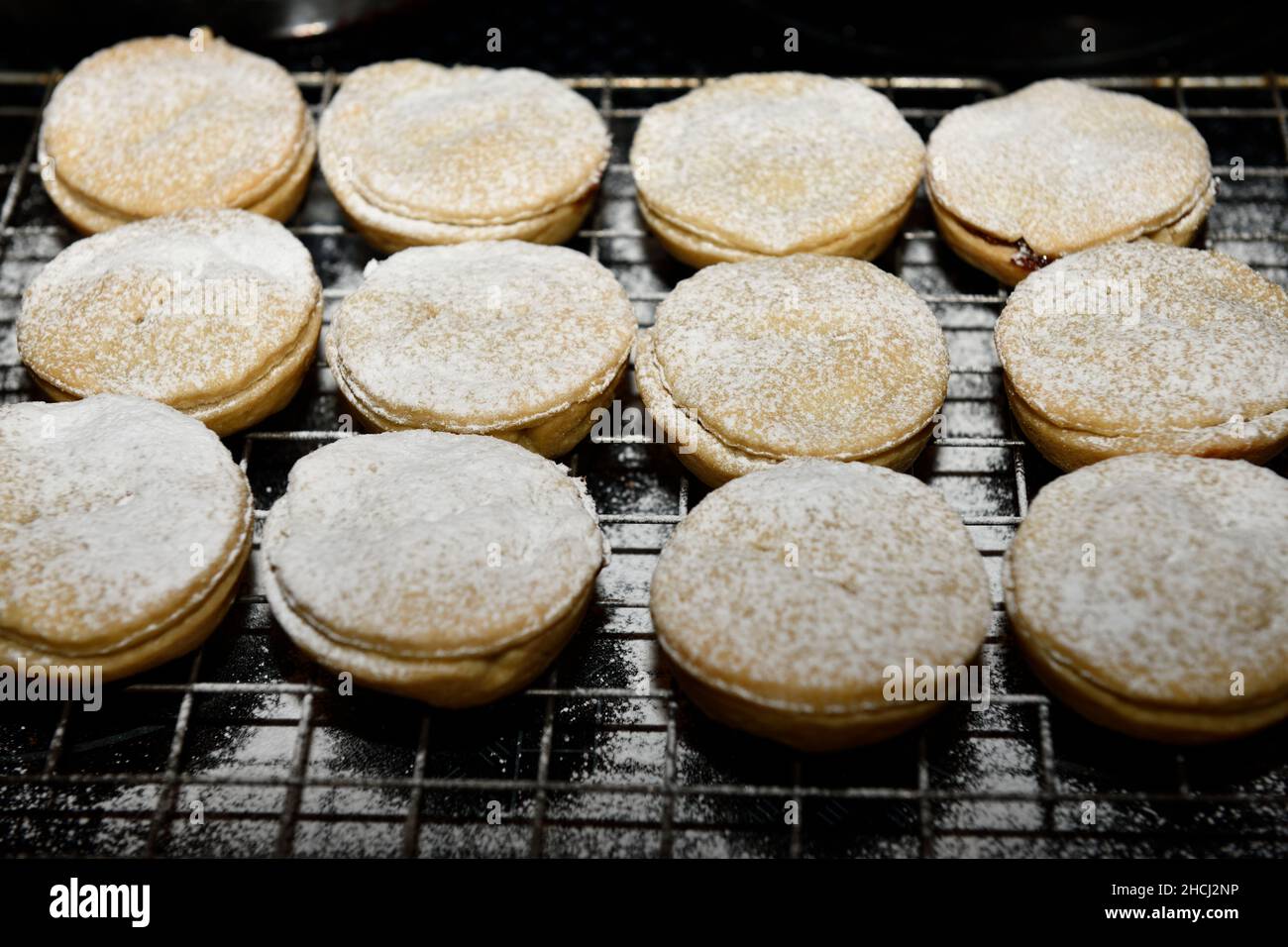 Mince Pies dusted with icing sugar after cooking for Christmas 2021 ...