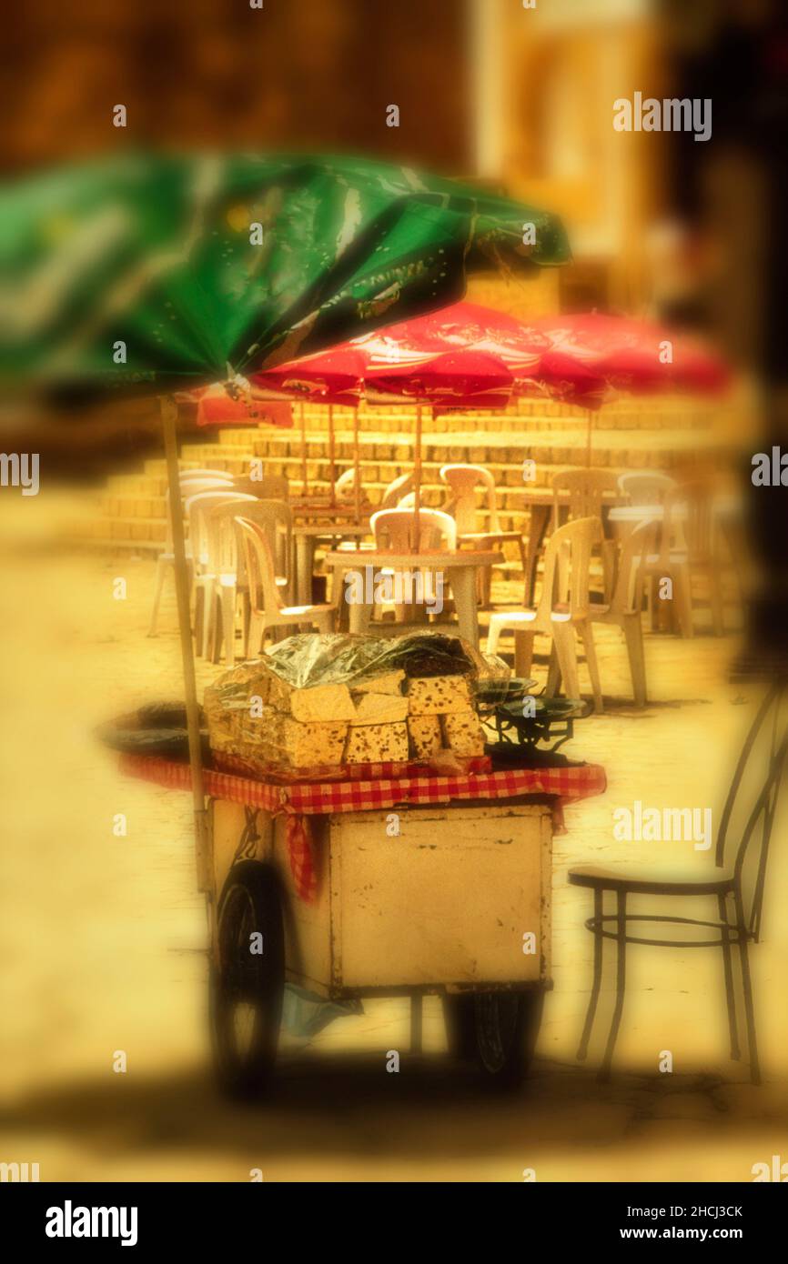 Traditional Nougat cart in Sousse, Tunisia. Small scale business sales