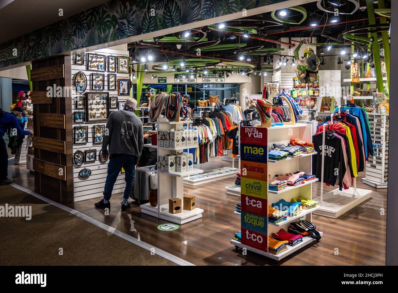 Gift shops at the San Jose Juan Santamaría International Airport. Costa