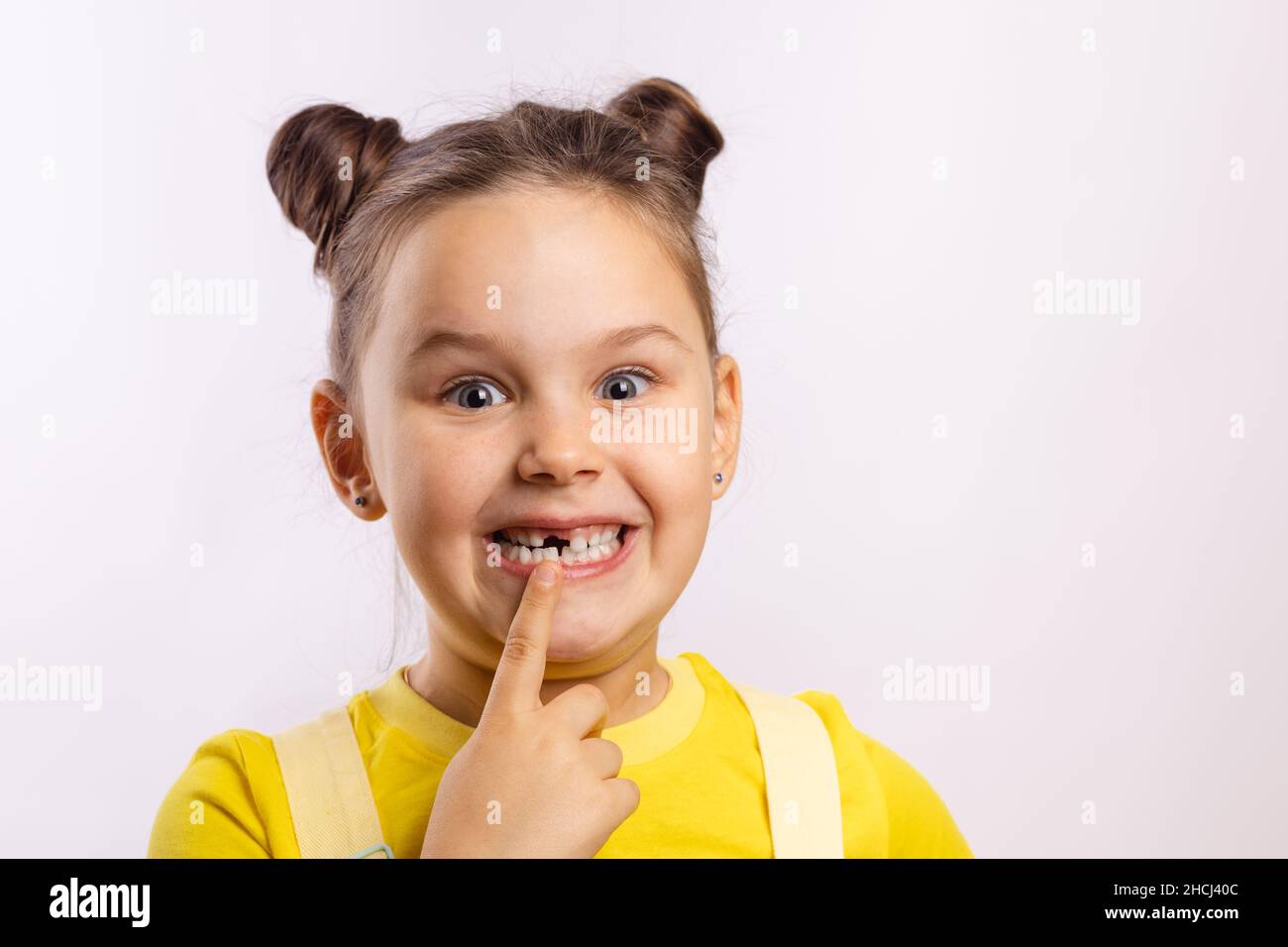 Happy little girl open mouth hi-res stock photography and images