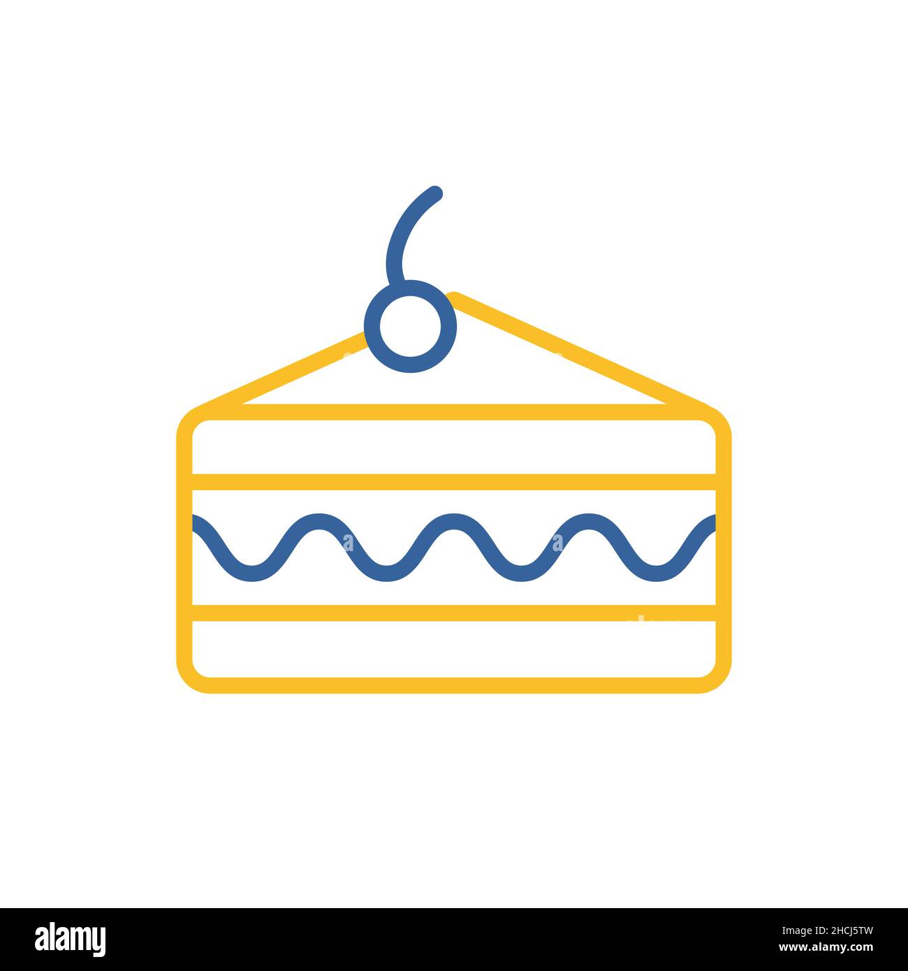 Piece of cake vector flat icon. Fast food sign. Graph symbol for ...