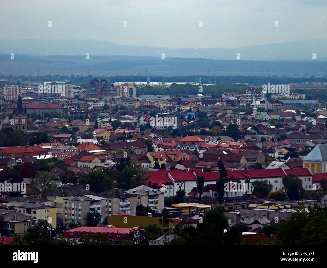 aerial view of Baia Mare city Stock Photo