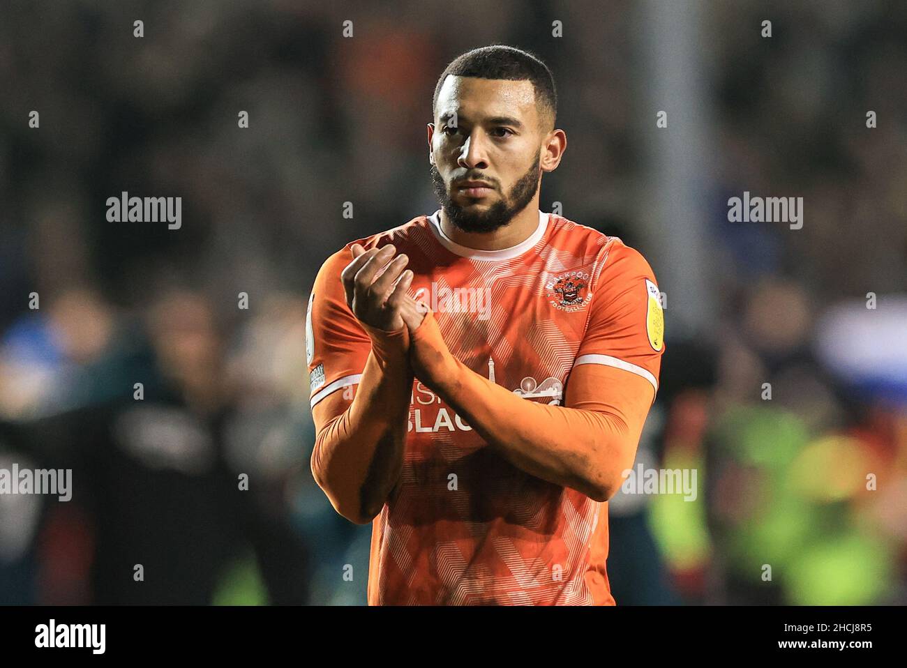 Keshi Anderson #10 of Blackpool applauds the fans Stock Photo