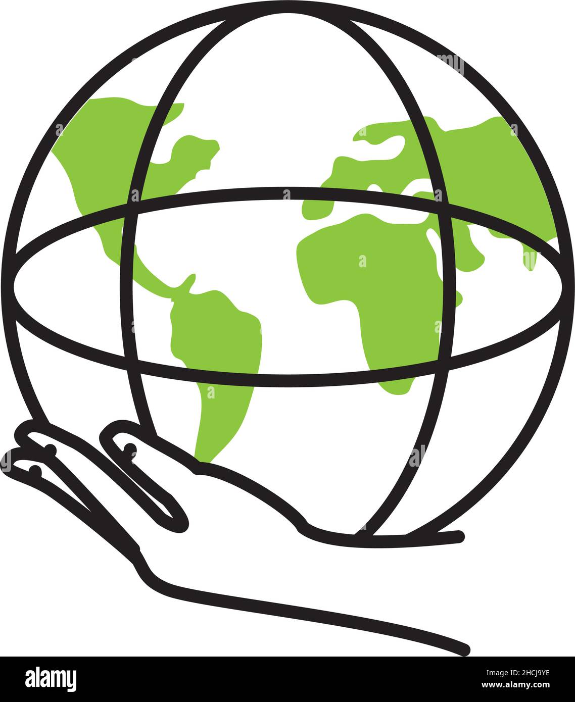 hand with world map Stock Vector Image & Art - Alamy