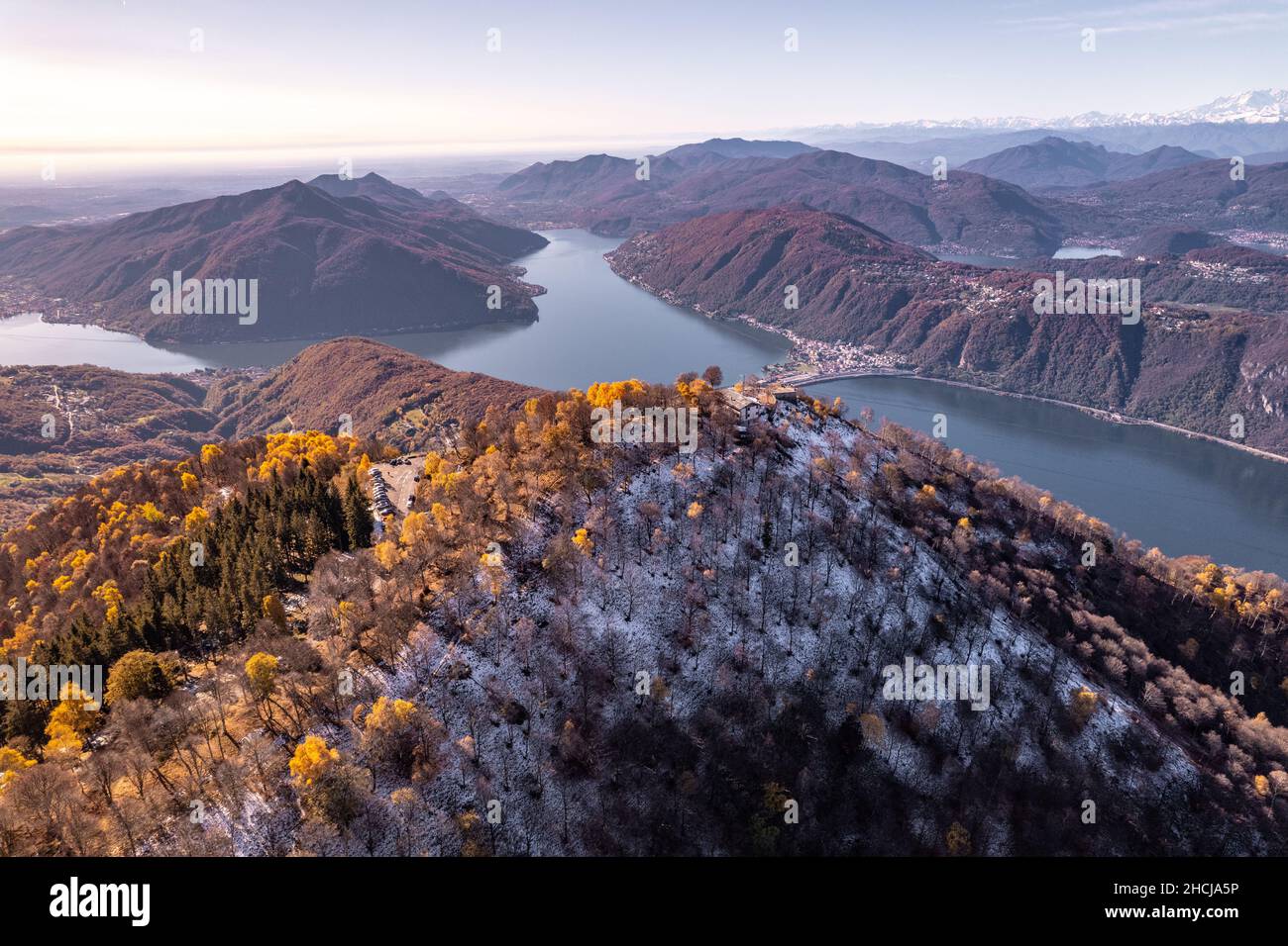 Balcone Di Italia Overlooking a Lake on the Italian Swiss Border Stock Photo