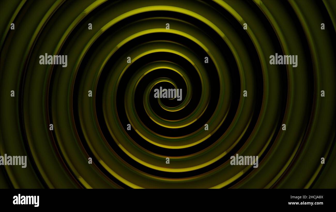 Endless spinning futuristic spiral of yellow color on black background,  seamless loop. Abstract hypnotic helix rotating endlessly Stock Photo -  Alamy