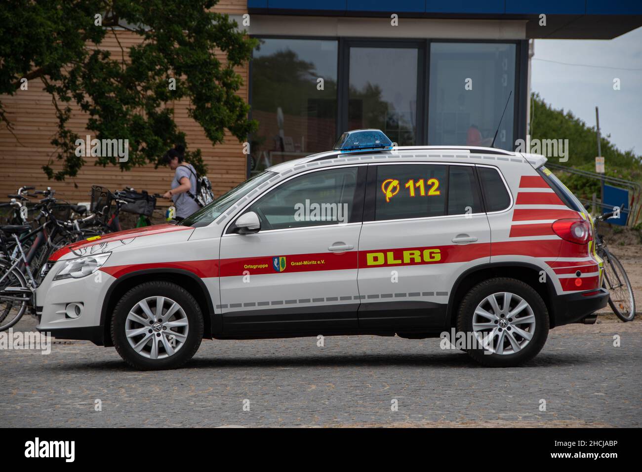 Graal-Müritz, Germany  22 June 2021,   DLRG emergency vehicle from the Graal-Müritz local group Stock Photo