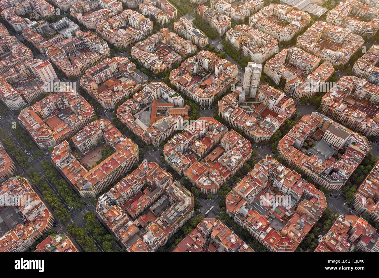 High Aerial Views over the City of Barcelona in Spain Stock Photo - Alamy