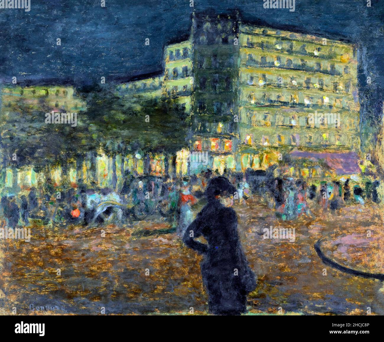 Place Pigalle at Night (1905-1908) by Pierre Bonnard. Stock Photo