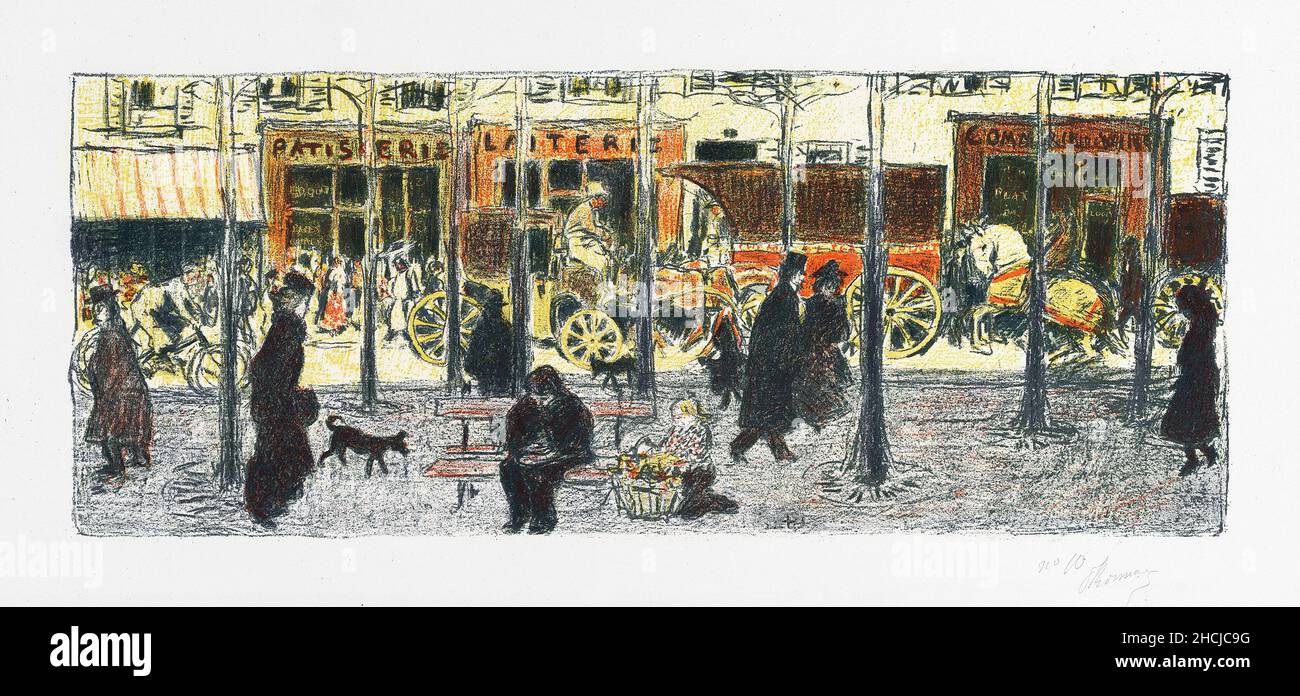 Boulevard, from the series 'Some Aspects of Parisian Life' (1896) print in high resolution by Pierre Bonnard. Stock Photo