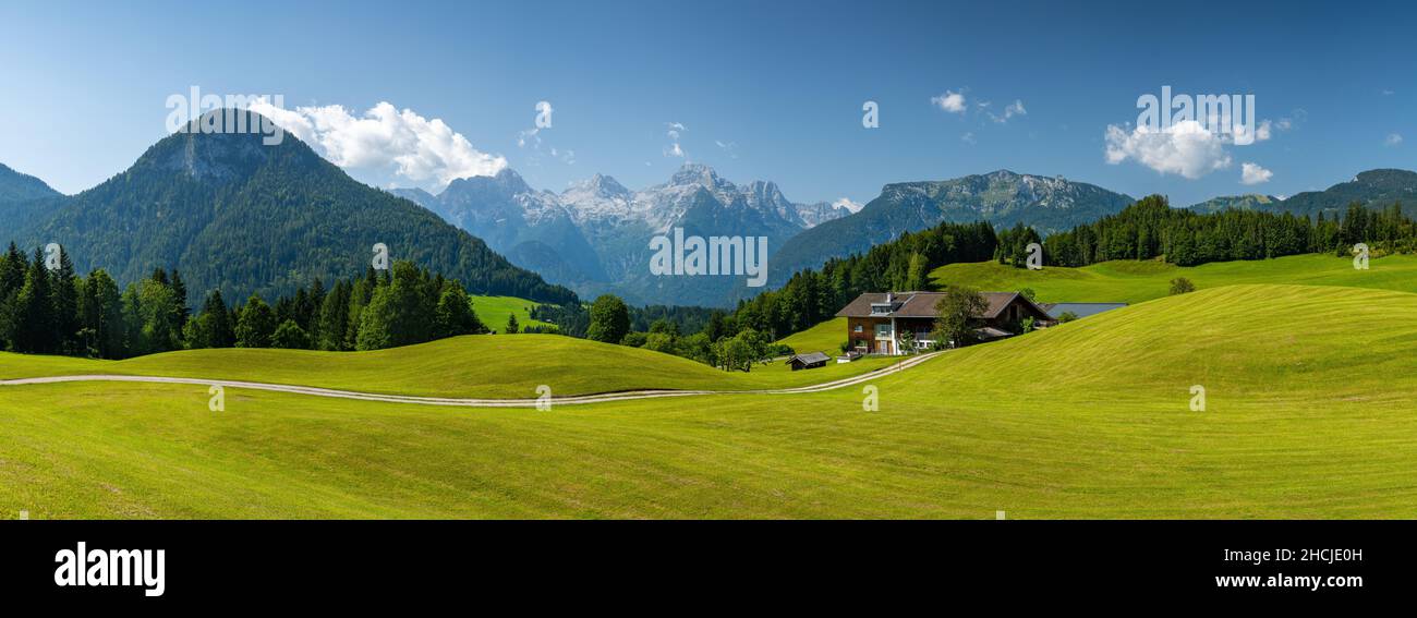 Summer mountain landscape, Lofer, Pinzgau, Salzburger Land, Austria Stock Photo