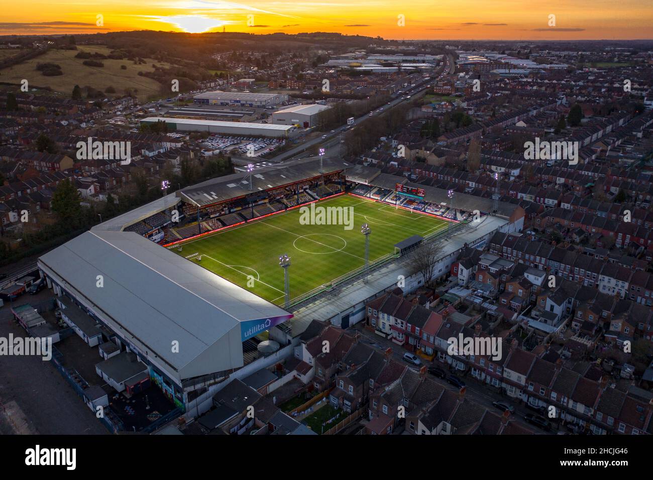 Luton Town Football Club Stadium Aerial View Stock Photo Alamy