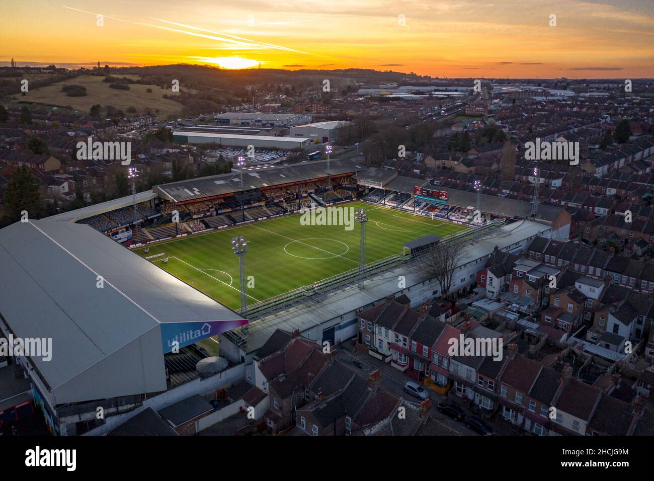 Luton Town Football Club Stadium Aerial View Stock Photo Alamy