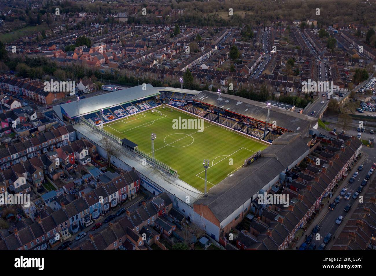 Luton Town Football Club Stadium Aerial View Stock Photo