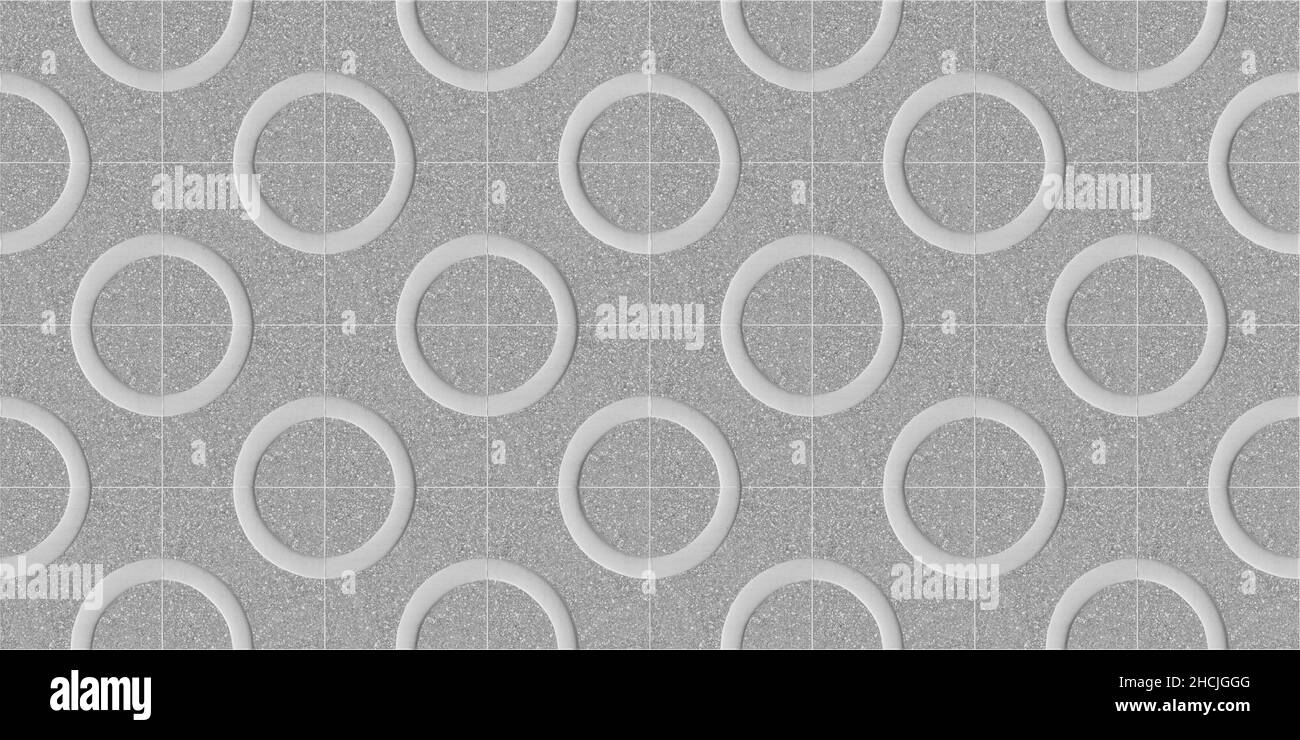 Seamless black white and gray concrete wall tile texture in geometric