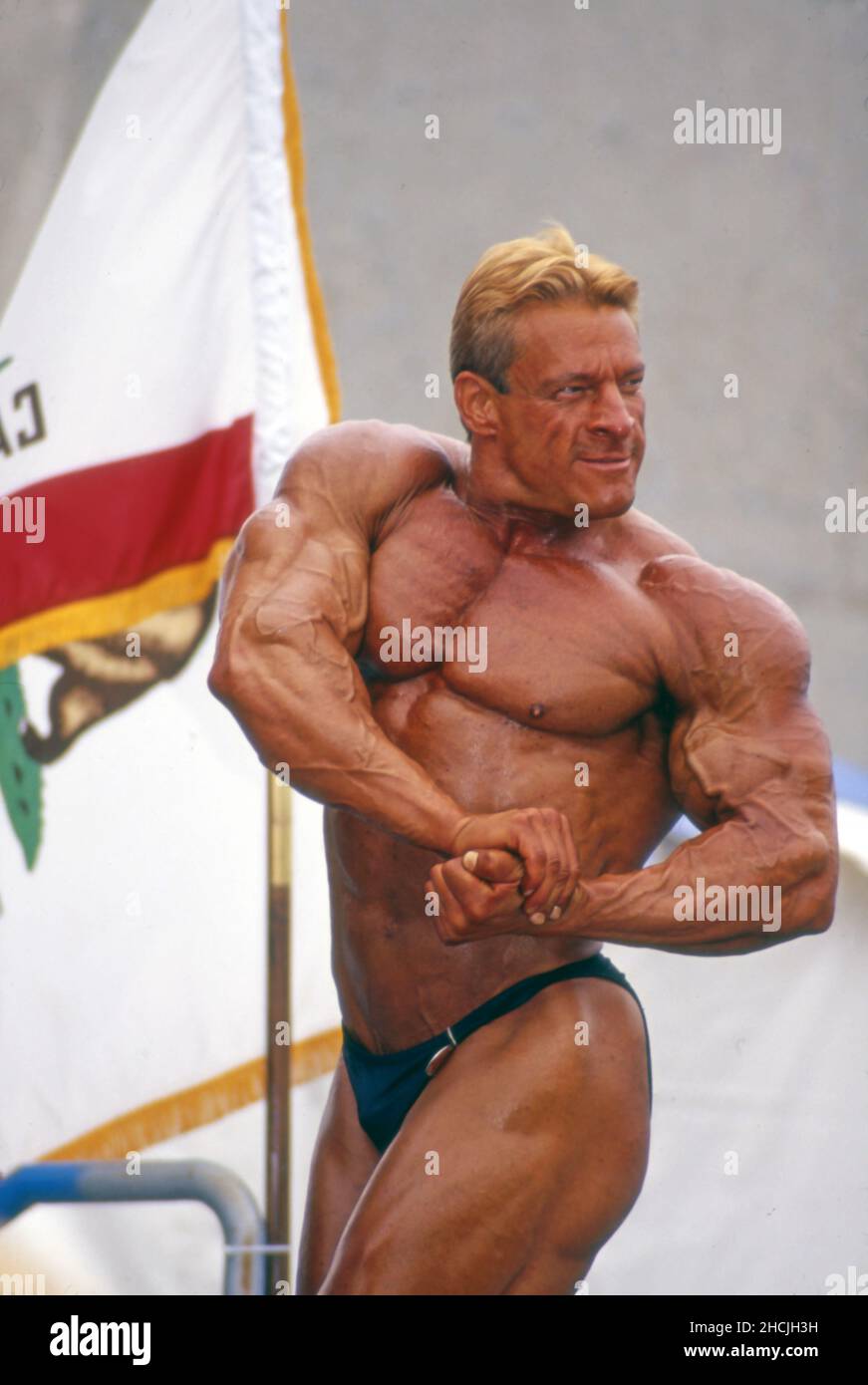 Bodybuilding competition at Muscle Beach in Venice Beach, CA Stock Photo