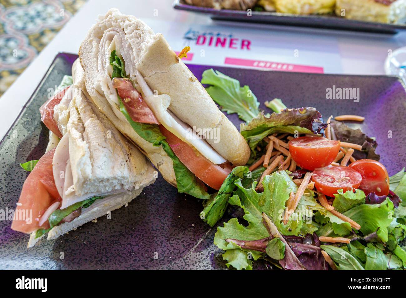 Miami Beach Florida South Beach Diner restaurant inside interior turkey