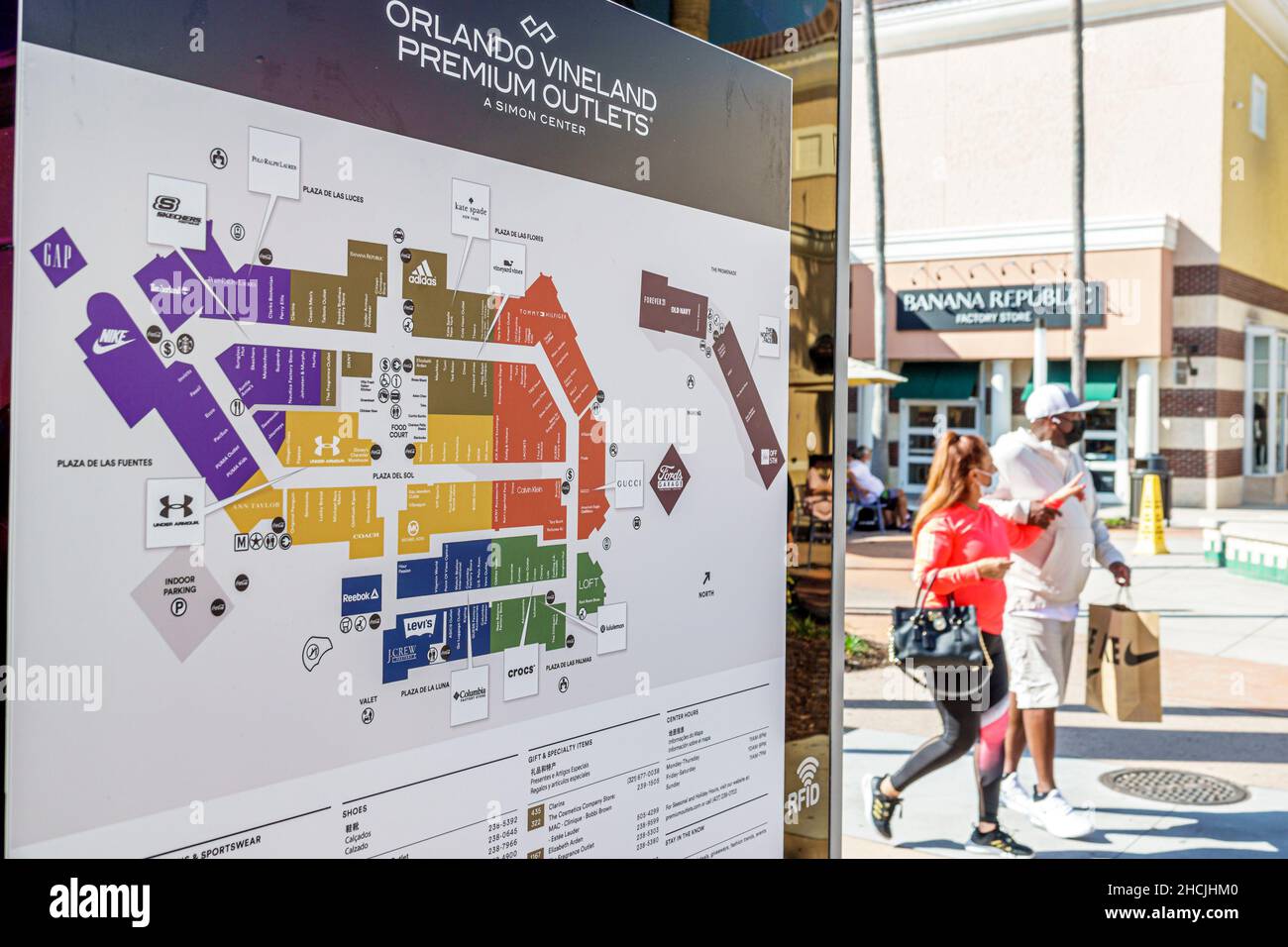 Fashion Outlet Mall Map Orlando Florida Orlando Vineland Premium Outlets Outlet Factory Store  Fashion Mall Shopping Directory Map Color Coded Stock Photo - Alamy