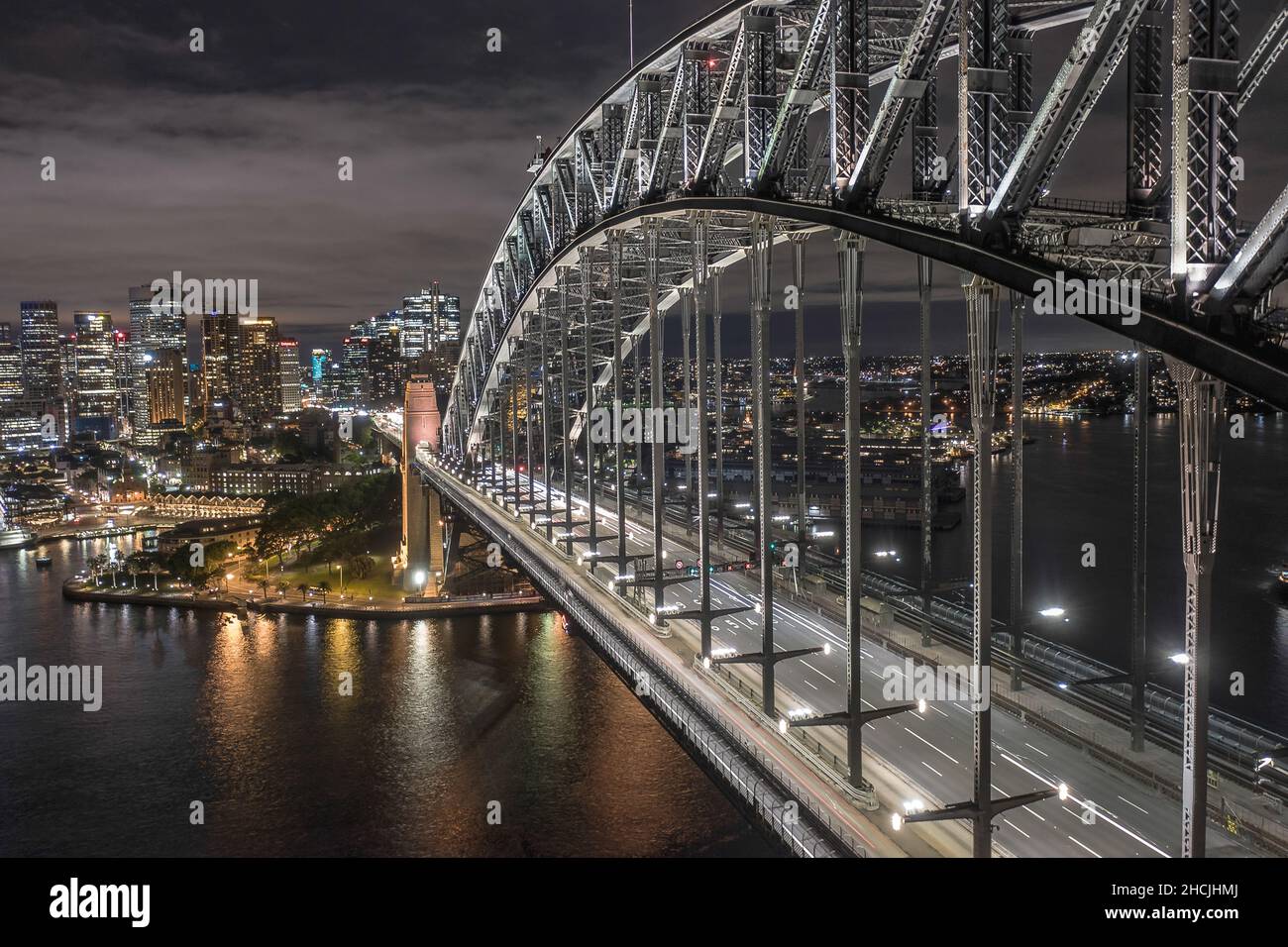 The Sydney Harbour Bridge Illuminated at Night Stock Photo - Alamy