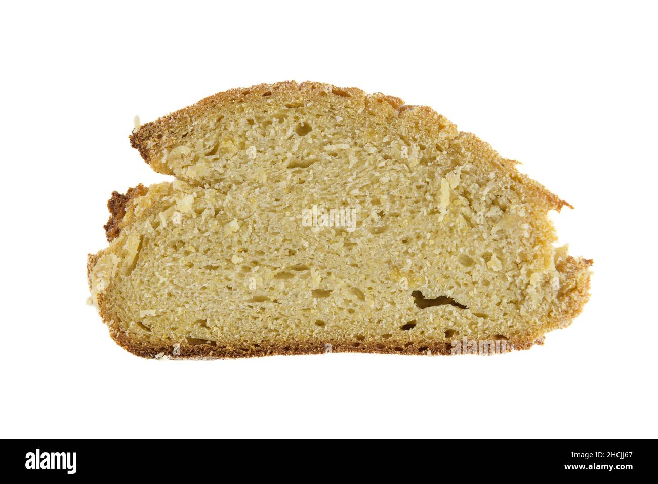Slice of bread isolated on white background. Stock Photo