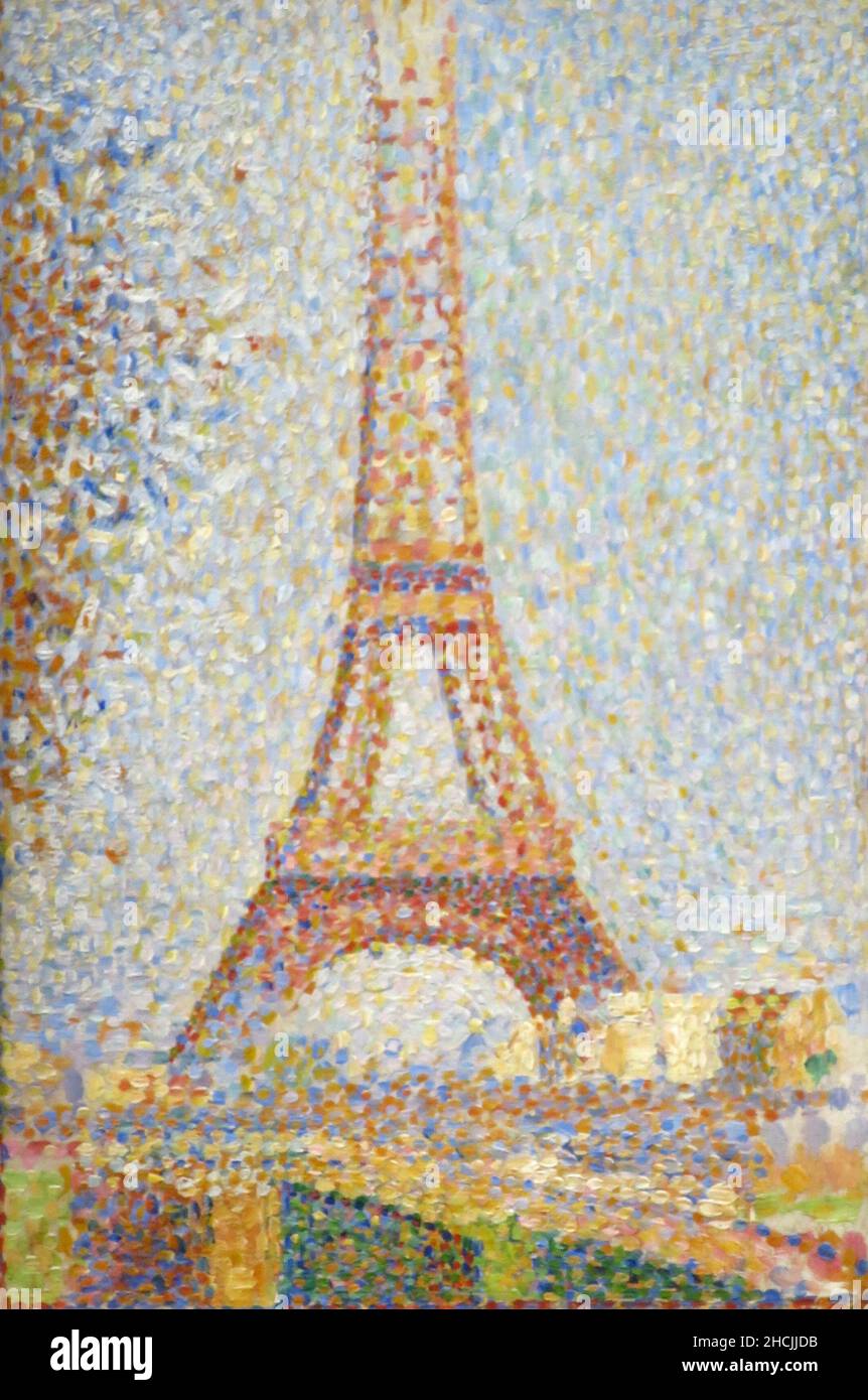 The Eiffel Tower by Georges Seurat Stock Photo